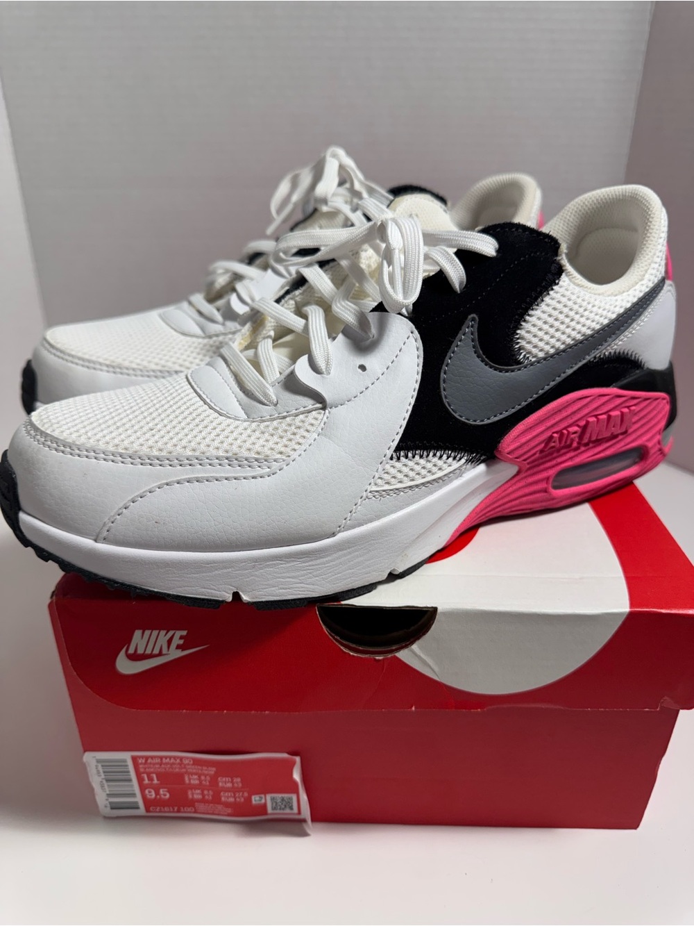 Nike Air Max in White, Black & Pink Accents